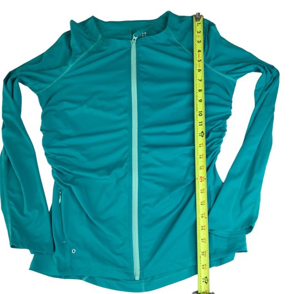 TITLE NINE Teal Zip Pullover Rash Guard Swim Shirt Women's M Svelte Sunbuster LS - Picture 10 of 12